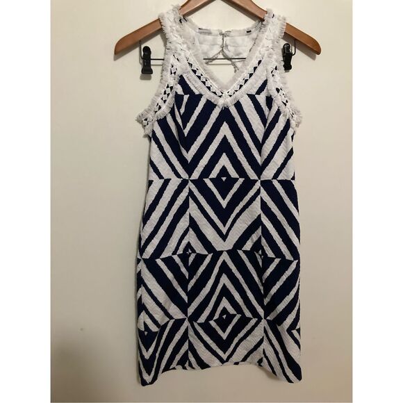 Taylor Dresses Women's Diamond Print Cotton Jacquard Keyhole Back‎ Halte - Picture 3 of 7